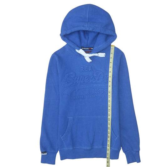 Womens UK Size 12 Superdry Blue Pullover Hoodie