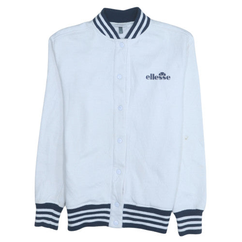 Additional front view of Ellesse Women's White, size 8, Varsity Jacket with Logo Detail