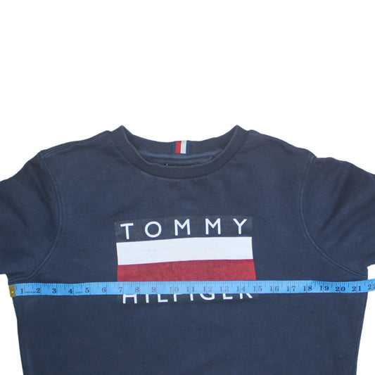 Mens UK Size L Tommy Hilfiger Blue Pullover Sweatshirt