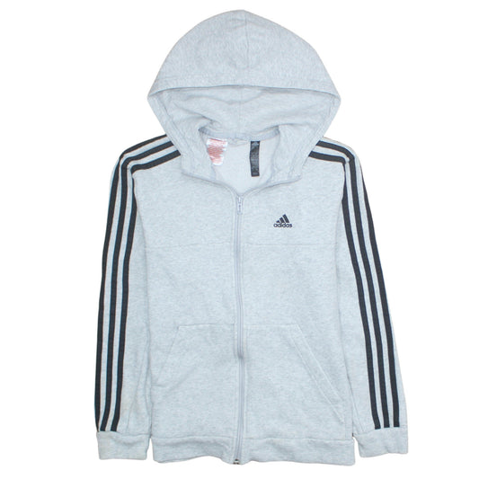 Additional front view of Adidas boys’ grey full zip hoodie 13-14 years hooded sportswear