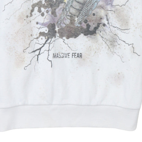 Mens UK Size S Smog White Pullover Hoodie
