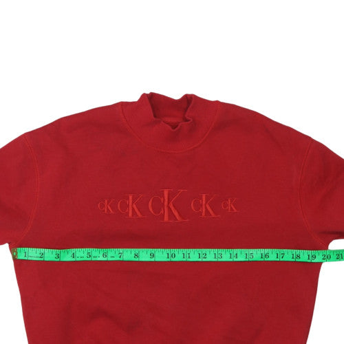 Womens UK Size M Calvin Klein Jeans Red Pullover Sweatshirt