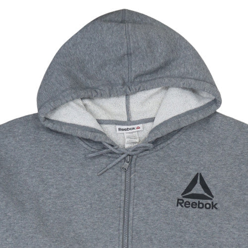 Mens UK Size 2XL Reebok Grey Full Zip Hoodie