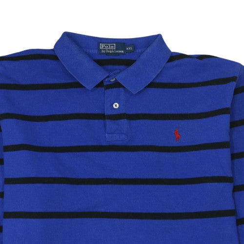 Ralph Lauren Men's Blue Striped Long Sleeve Polo Shirt 2XL
