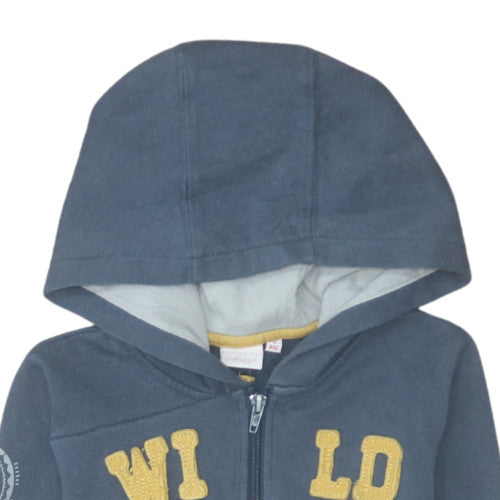 Additional view of Influx boys’ blue full zip hoodie 4 years cotton blend casual sweatshirt