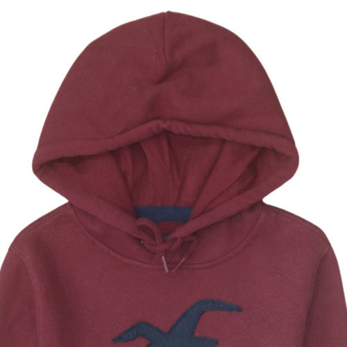 Mens UK Size XS Hollister Red Pullover Hoodie