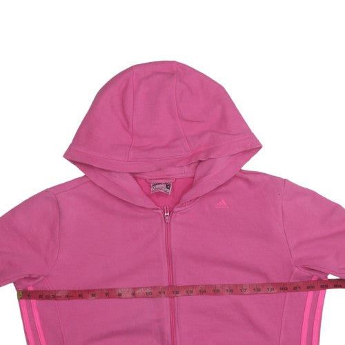 Womens UK Size XL adidas Pink Full Zip Hoodie