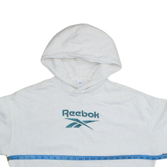 Womens UK Size M Reebok White Pullover Hoodie