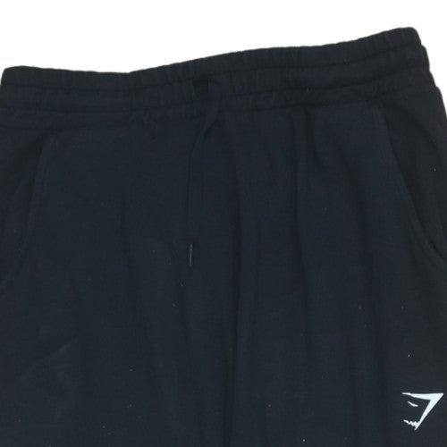 Gymshark Women's Black Jogger Trousers L Elastic Waist Logo