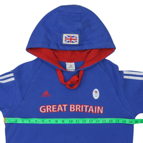 Womens UK Size 16 Adidas Blue Pullover Hoodie