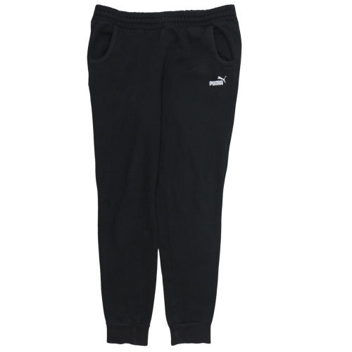 Additional front view of Puma Women’s Black Fleece Sweatpants, size UK 14, Regular Fit