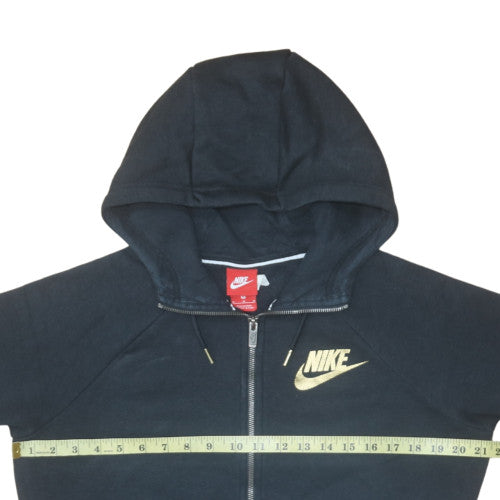 Womens UK Size M Nike Black Full Zip Hoodie