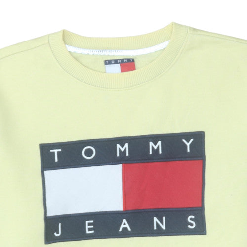 Womens UK Size XL Tommy Jeans Yellow Pullover Sweatshirt