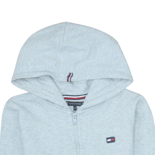 Additional view of Tommy Hilfiger boys’ grey full zip hoodie 11-12 years cotton blend