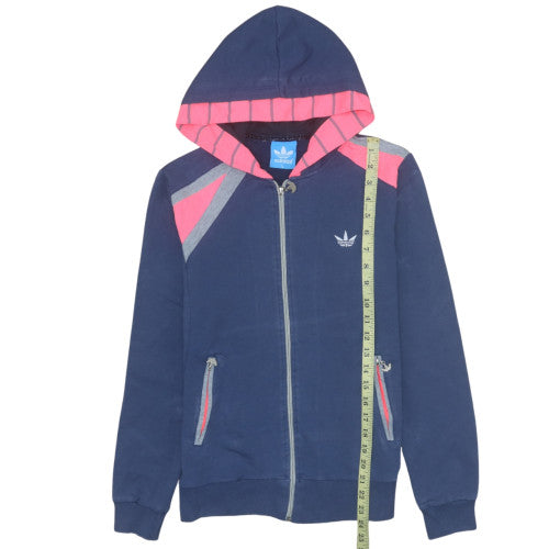 Womens UK Size L adidas Blue Full Zip Hoodie