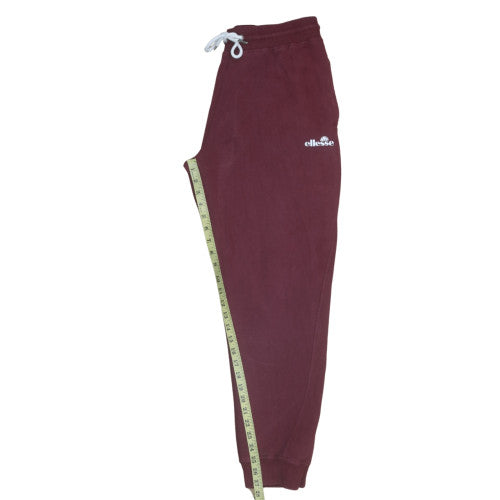 Ellesse Men's Red Jogger Trousers Size L Fleece Cotton Blend