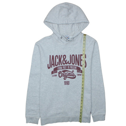 Mens UK Size L Jack & Jones Grey Pullover Hoodie