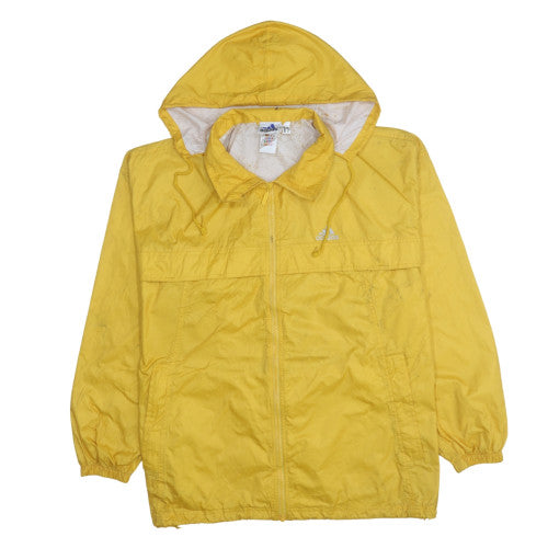 Additional front view of Adidas Women's Yellow Windbreaker Jacket, size 14, Hooded Zip