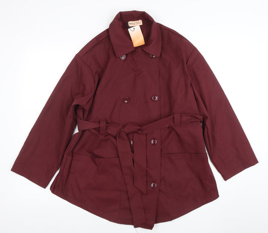 Womens UK Size XS FOREVER 21 Red Trench Coat