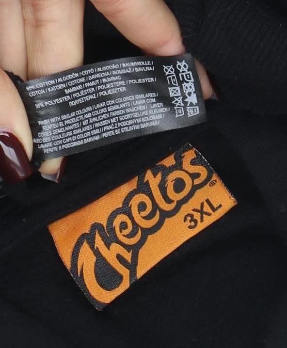 Mens UK Size 3XL Cheetos Black Pullover Hoodie