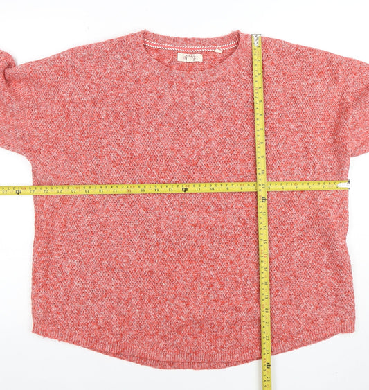 Fat Face Women's Red Knit Crew Neck Long Sleeve Jumper Size 8