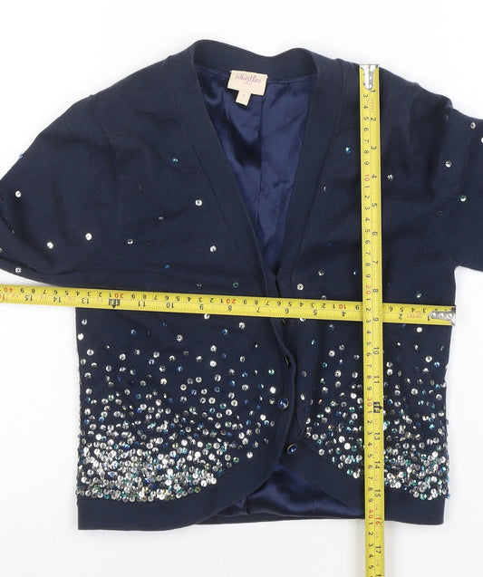 Womens UK Size 10 Whistles Blue Cardigan Jumper