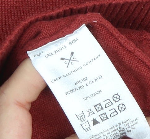 Crew Clothing Company Men's Red Cotton Crew Neck Jumper M