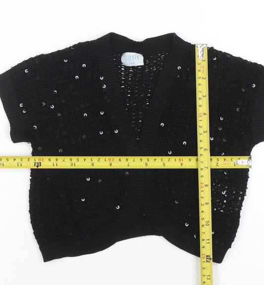 Womens UK Size 8 Oasis Black Cardigan Jumper