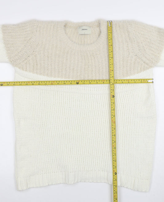 Papaya Women’s Ivory Chunky Knit Pullover Jumper Size L