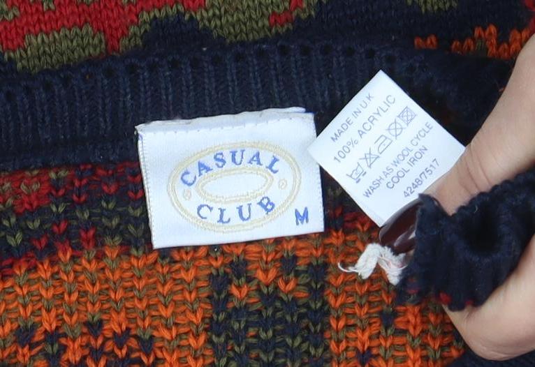 Womens UK Size M Casual Club Multicoloured Pullover Jumper