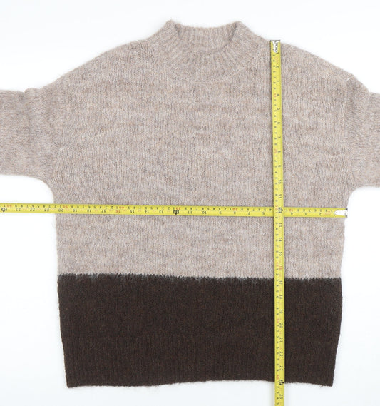 Womens UK Size S Pieces Beige Pullover Jumper
