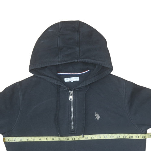 Mens UK Size M U.S. Polo Assn. Black 1/2 Zip Hoodie