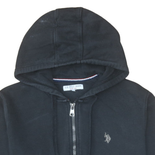 Mens UK Size M U.S. Polo Assn. Black 1/2 Zip Hoodie