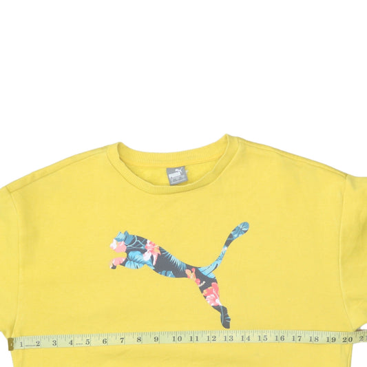 Womens UK Size S PUMA Yellow Pullover Sweatshirt
