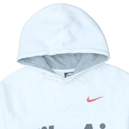 Mens UK Size M Nike White Pullover Hoodie