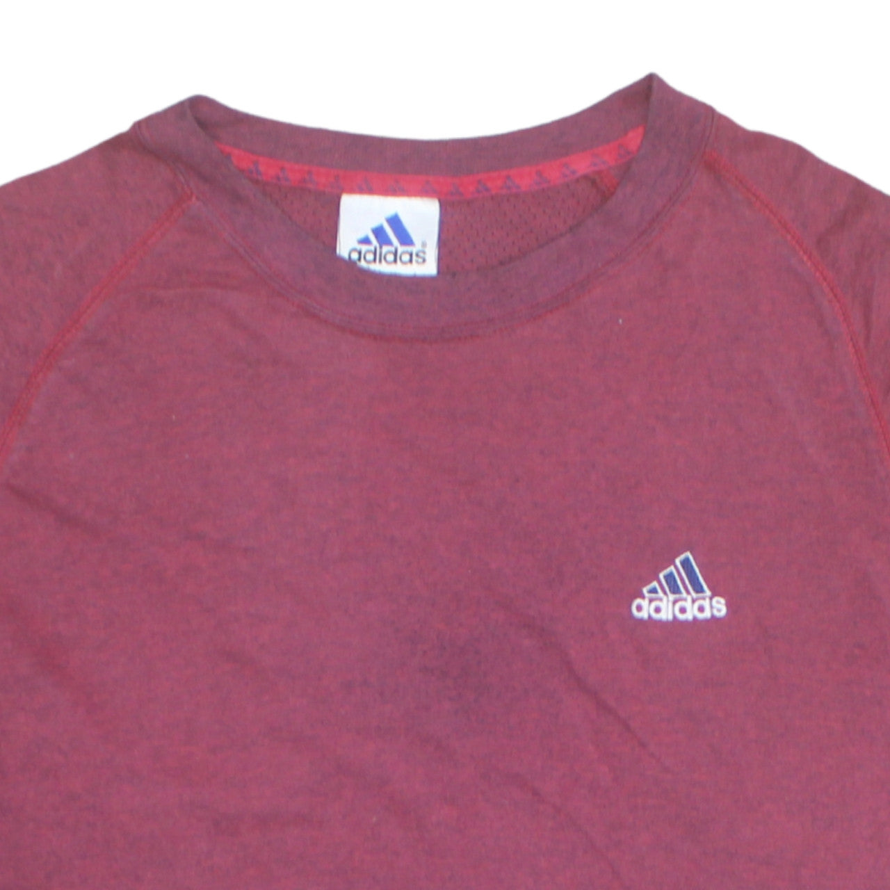 Adidas Men's Red Crew Neck Short Sleeve Cotton Blend T-Shirt Size L