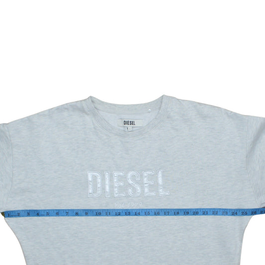 Womens UK Size L Diesel Grey Pullover Sweatshirt