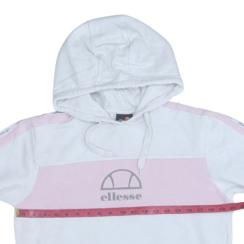Womens UK Size 10 Ellesse White Pullover Hoodie