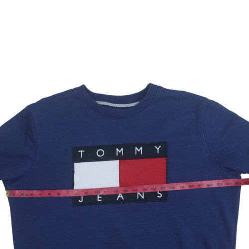 Mens UK Size XL Tommy Jeans Blue Pullover Sweatshirt