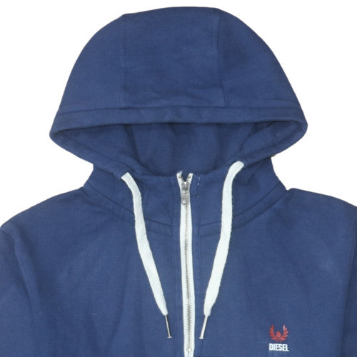 Mens UK Size XL Diesel Blue 1/2 Zip Hoodie