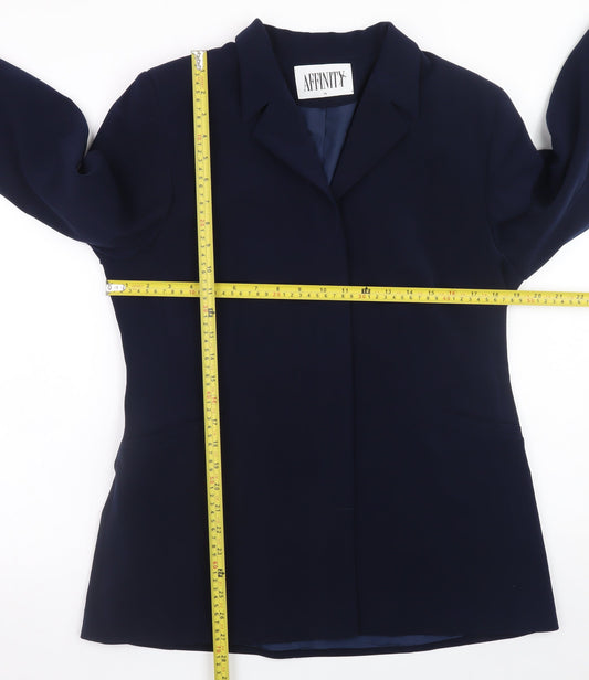 Affinity Women's Blue Size 14 Blazer Jacket - Classic Mid-Length