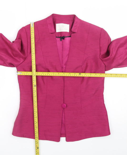 Jacques Vert Women's Pink Blazer Jacket Size 8 Formal 3/4 Sleeve