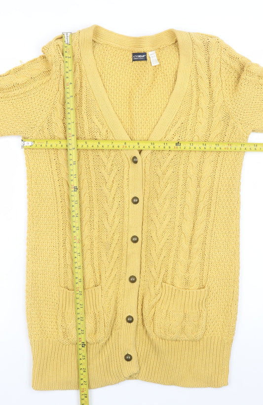 La Redoute Women Yellow Cable-Knit Cardigan Size 8/10