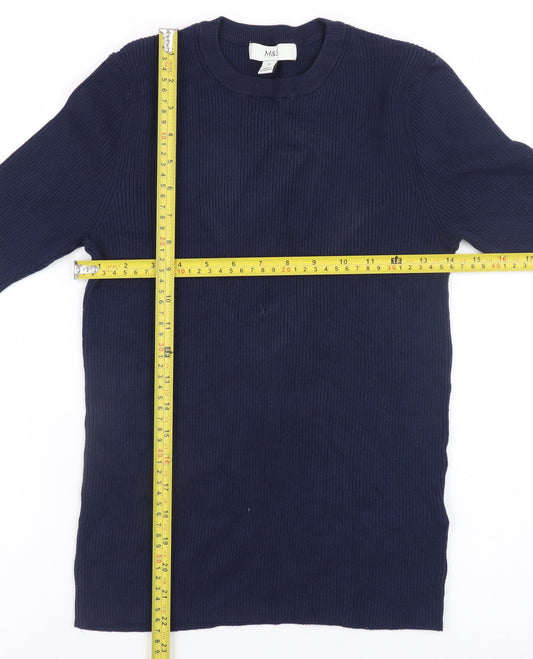 Marks and Spencer Women's Blue Medium Knit Pullover Jumper