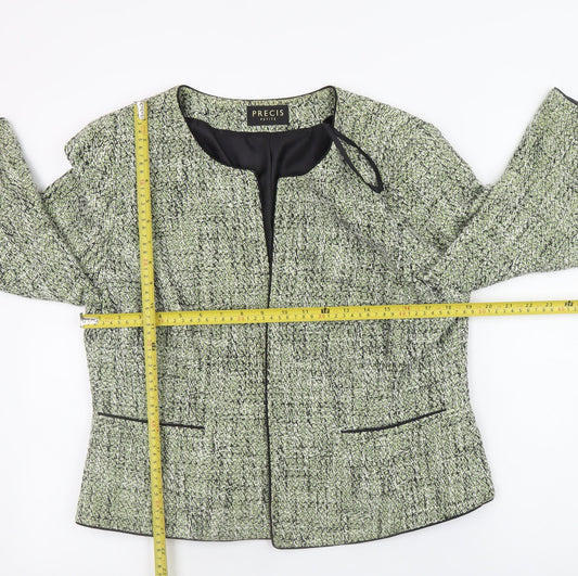 Precis Petite Women’s Green Tweed Classic Blazer Size 16