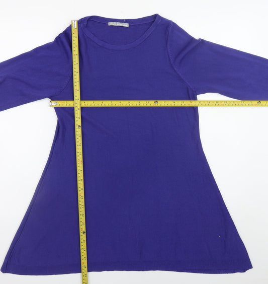 Marks and Spencer Women Purple Size 10 A-Line Knit Dress