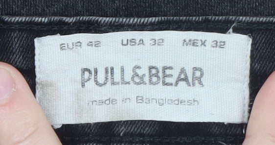 Womens UK Size 14 Pull&Bear Regular Fit Carrot Black Jeans