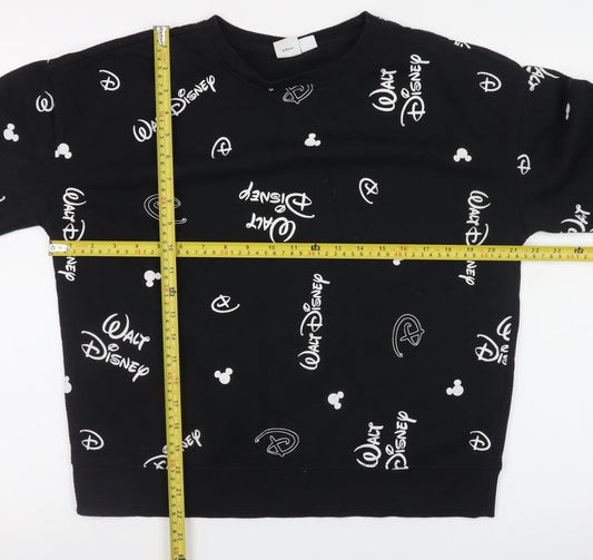 Womens UK Size 10/12 Disney Black Pullover Sweatshirt