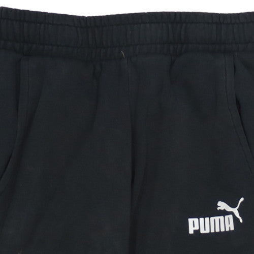 Mens UK Size S PUMA Regular Fit Sweatpants Black Trousers