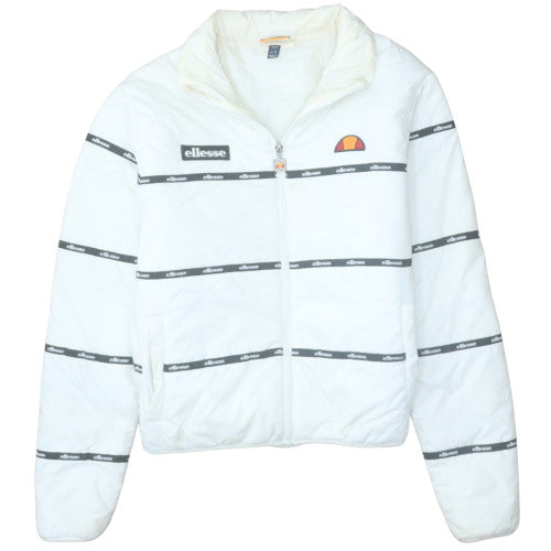Additional front view of Ellesse women’s white uk 6 puffer windbreaker jacket polyester lined